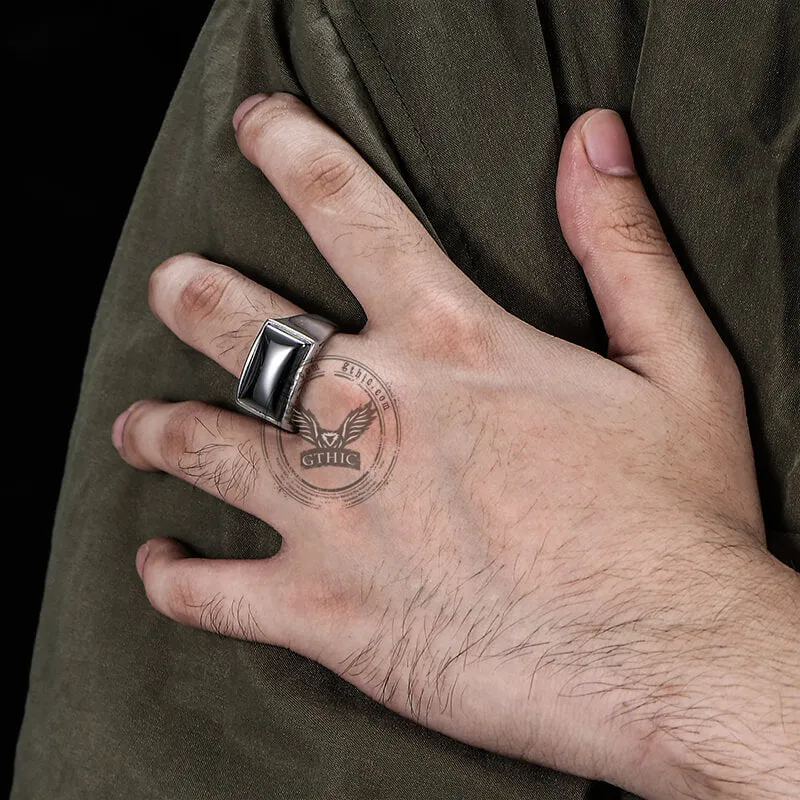 Black Zircon Stainless Steel Minimalism Ring sold by GTHIC product image thumbnail 2