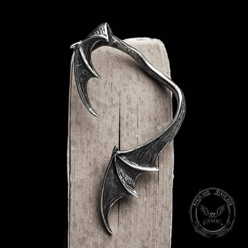 Gothic Bat Wing Sterling Silver Stud Earrings sold by GTHIC product image thumbnail 4