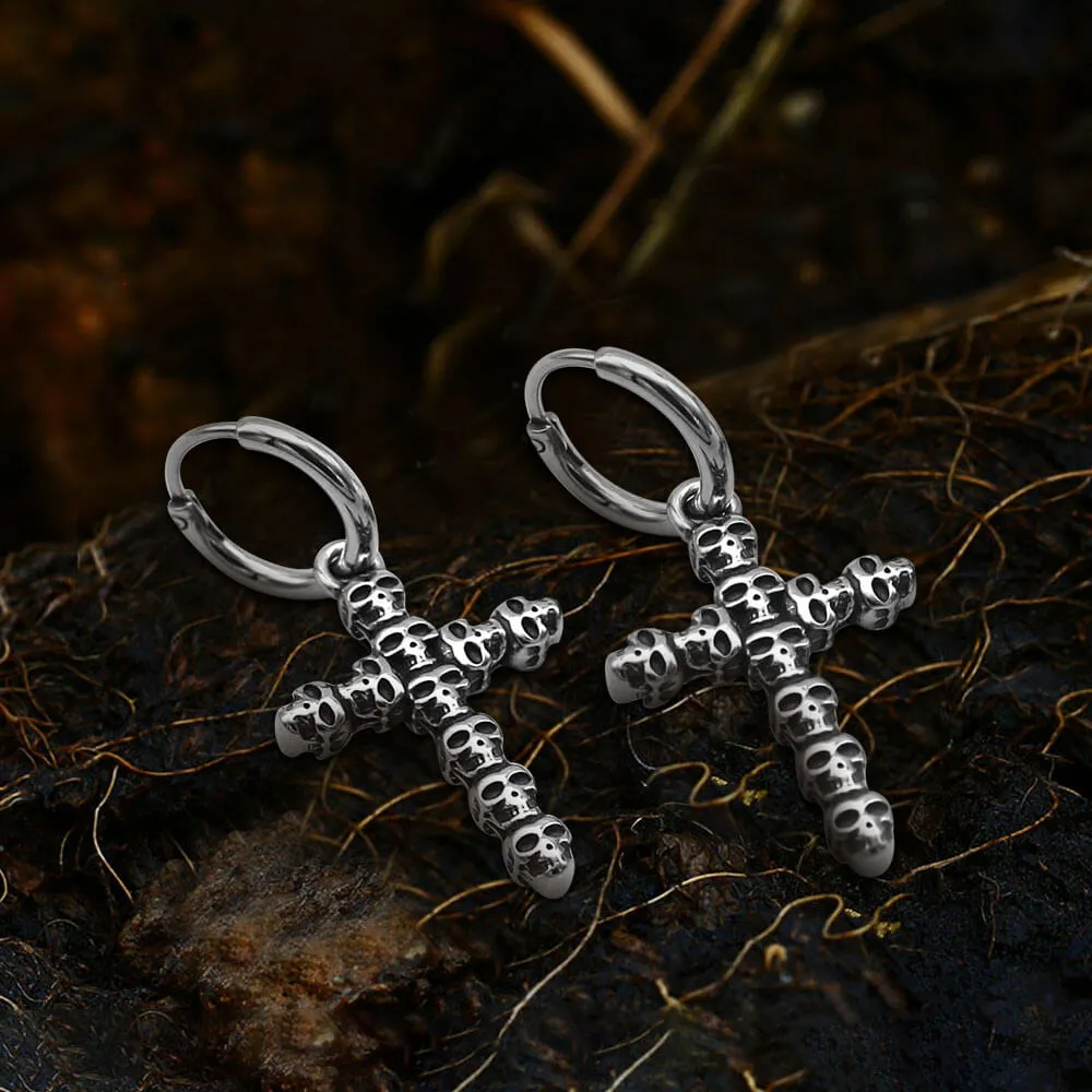 Skull Cross Stainless Steel Earring sold by GTHIC