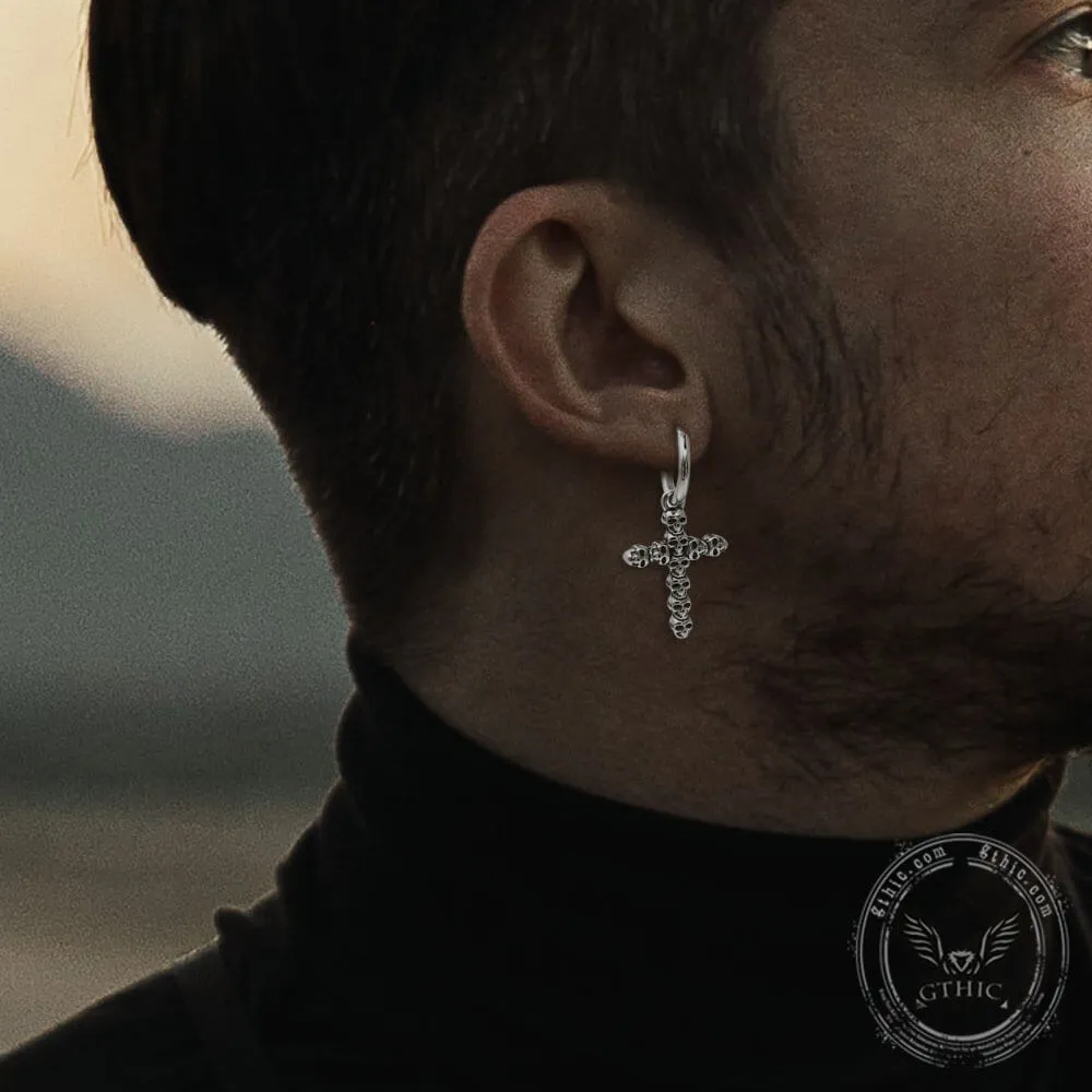 Skull Cross Stainless Steel Earring sold by GTHIC product image thumbnail 2