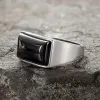 Black Zircon Stainless Steel Minimalism Ring sold by GTHIC