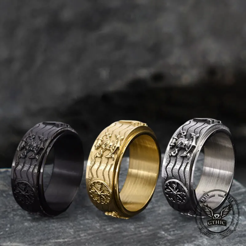 Anchor Compass Stainless Steel Spinner Ring sold by GTHIC