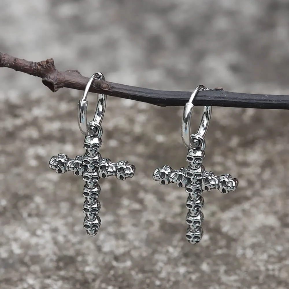 Skull Cross Stainless Steel Earring sold by GTHIC product image thumbnail 5