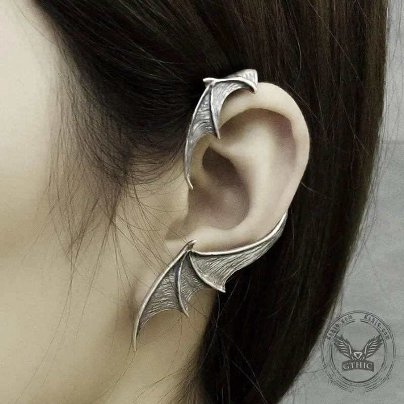 Gothic Bat Wing Sterling Silver Stud Earrings sold by GTHIC product image thumbnail 2