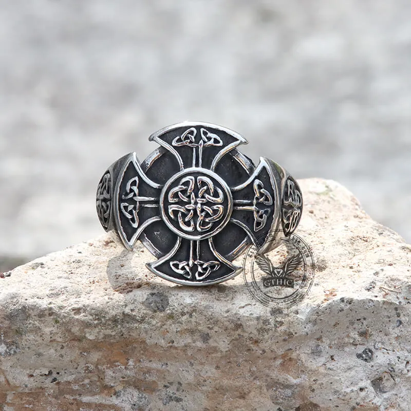 Celtic Knot Knights Templar Stainless Steel Viking Ring sold by GTHIC product image thumbnail 4