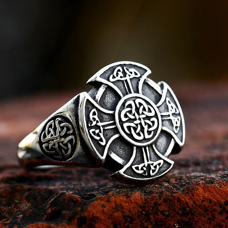 Celtic Knot Knights Templar Stainless Steel Viking Ring sold by GTHIC