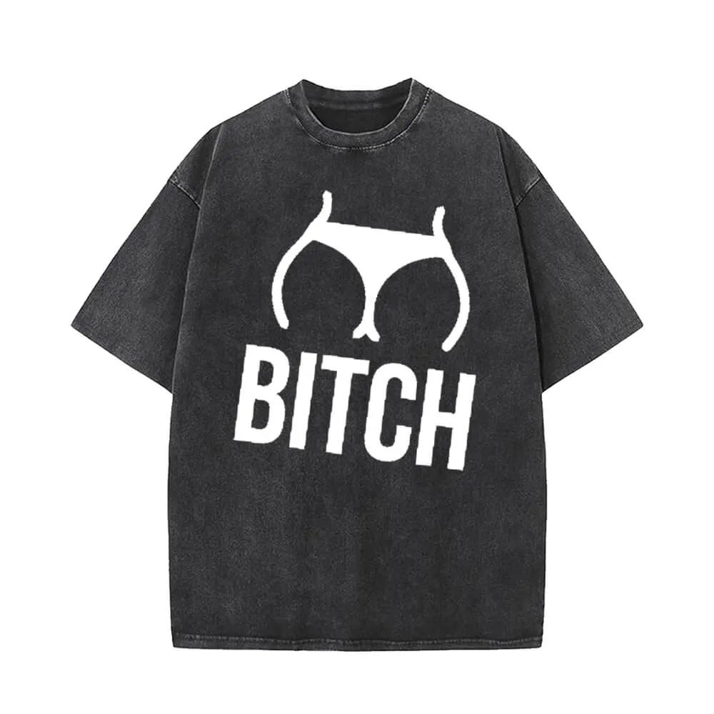 Vintage Washed Butt Bitch Short Sleeve T-shirt sold by GTHIC