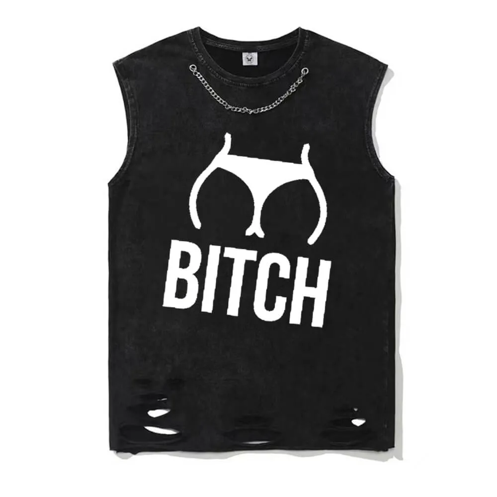 Vintage Washed Butt Bitch Short Sleeve T-shirt Vest sold by GTHIC product image thumbnail 2