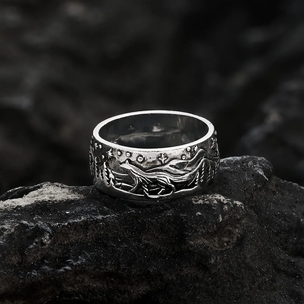 Loyal Wolf Pattern Alloy Embossed Ring sold by GTHIC product image thumbnail 3