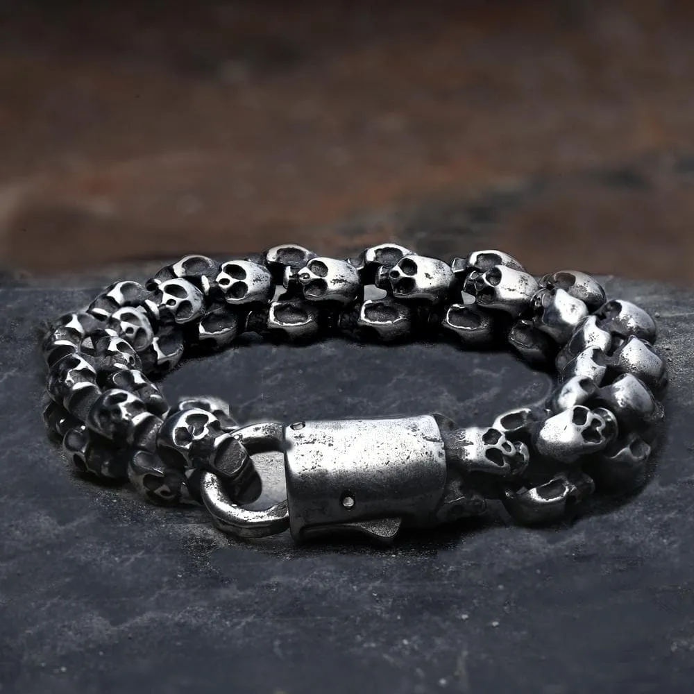 Vintage Stainless Steel Skull Bracelet sold by GTHIC