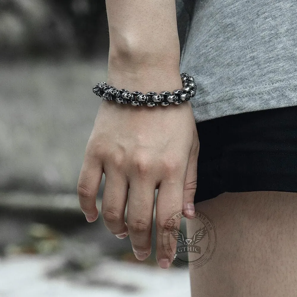 Vintage Stainless Steel Skull Bracelet sold by GTHIC product image thumbnail 2