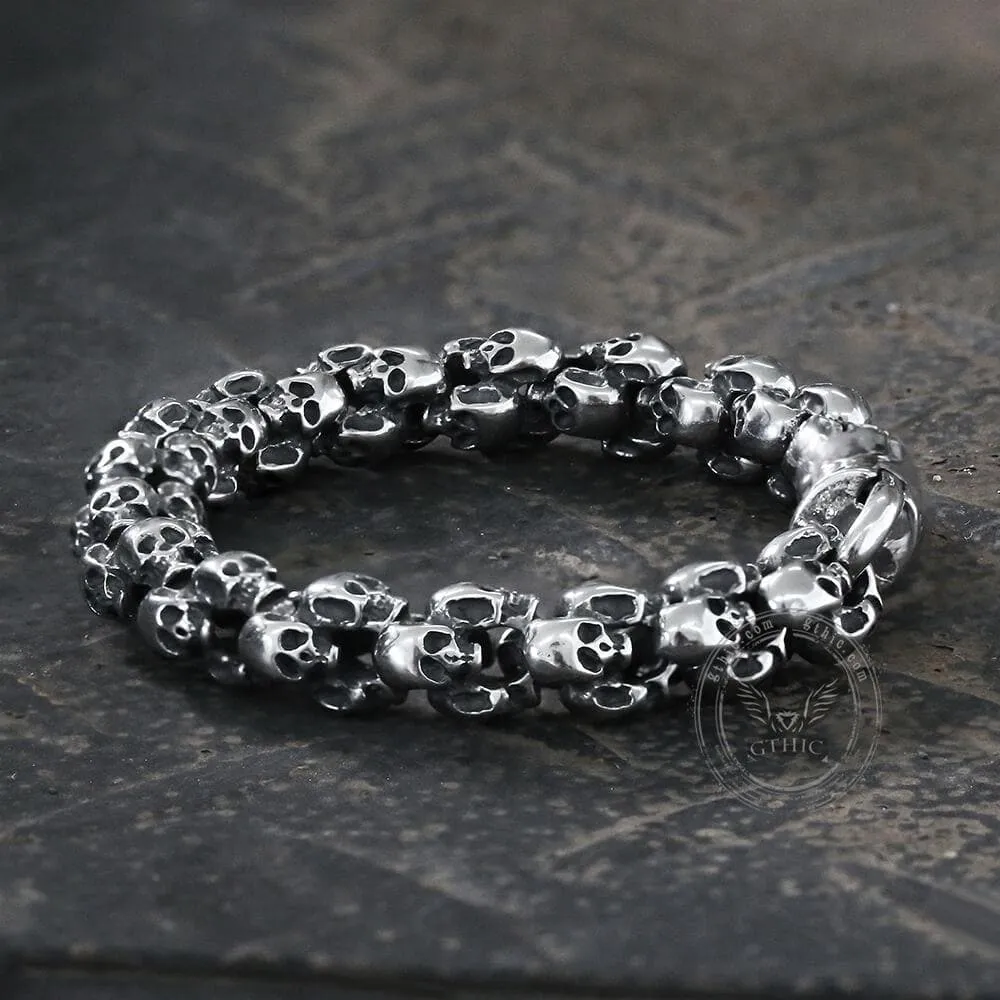 Vintage Stainless Steel Skull Bracelet sold by GTHIC product image thumbnail 3