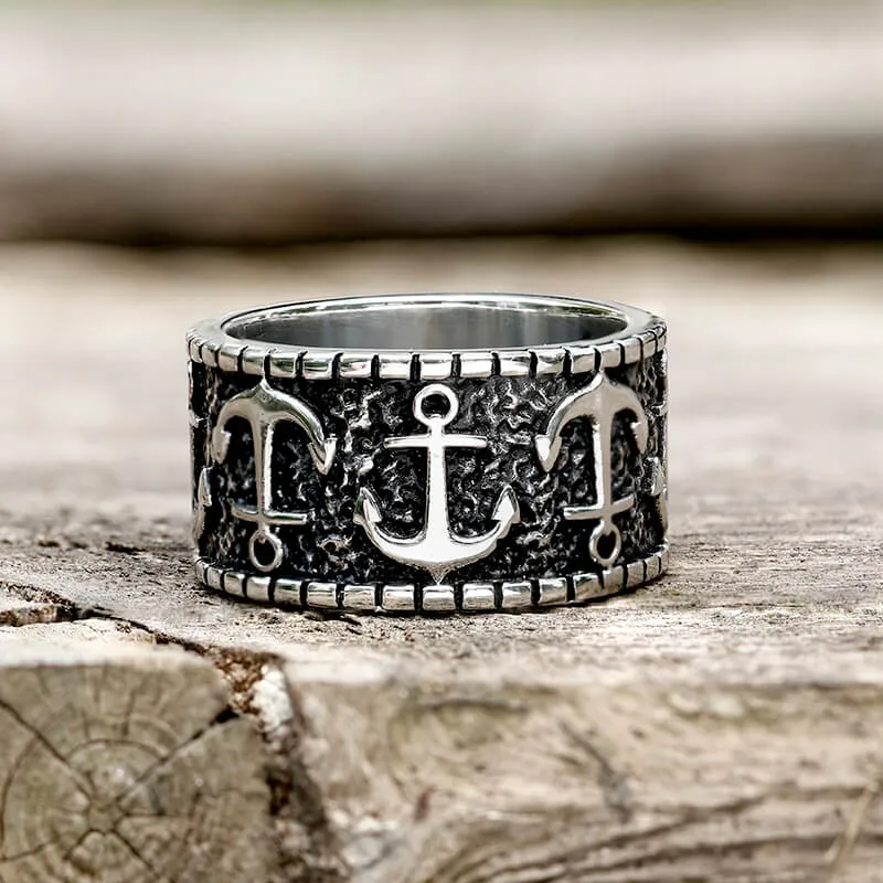 Vintage Anchor Stainless Steel Marine Ring sold by GTHIC product image thumbnail 3