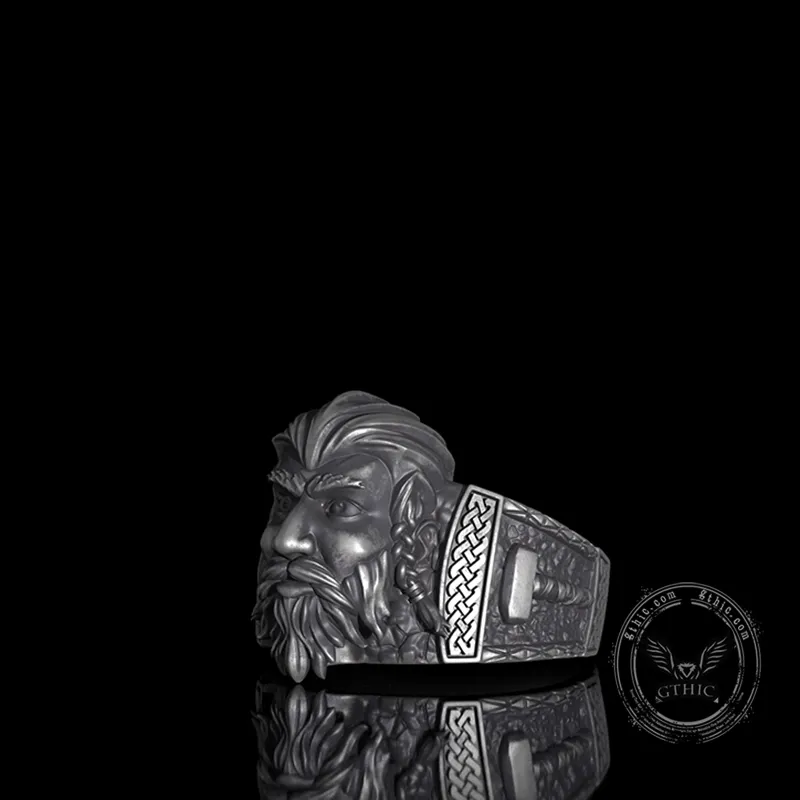 Viking God Thor's Hammer Sterling Silver Ring sold by GTHIC product image thumbnail 4