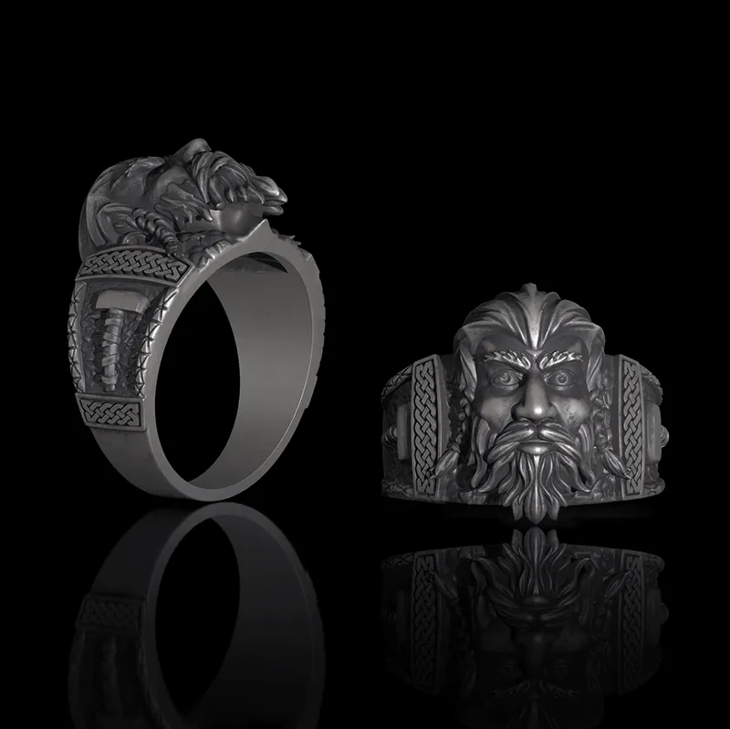 Viking God Thor's Hammer Sterling Silver Ring sold by GTHIC