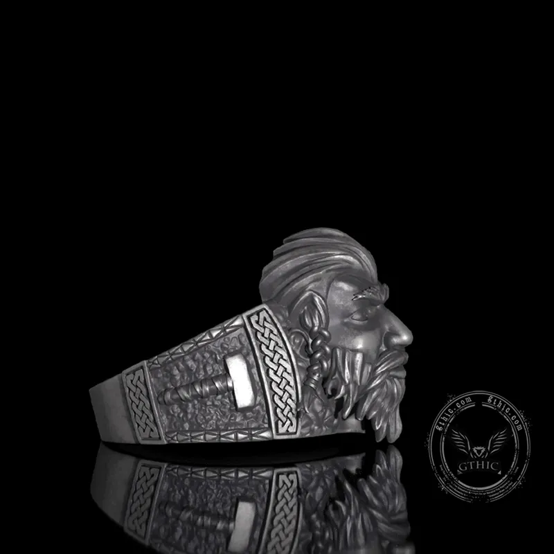 Viking God Thor's Hammer Sterling Silver Ring sold by GTHIC product image thumbnail 3