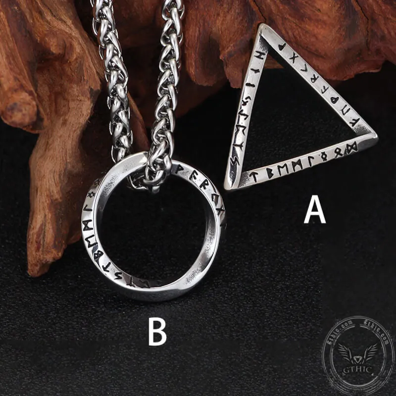 Mobius Strip Runes Stainless Steel Viking Pendant sold by GTHIC