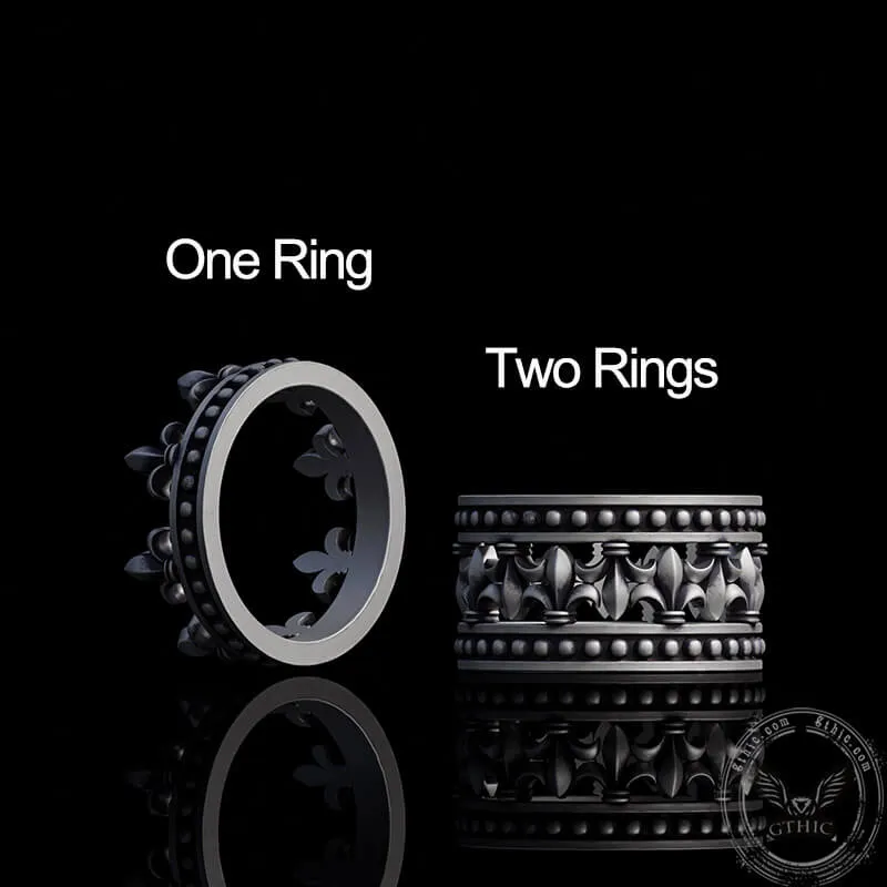 Vintage Fleur-De-Lis Crown Sterling Silver Ring sold by GTHIC product image thumbnail 3