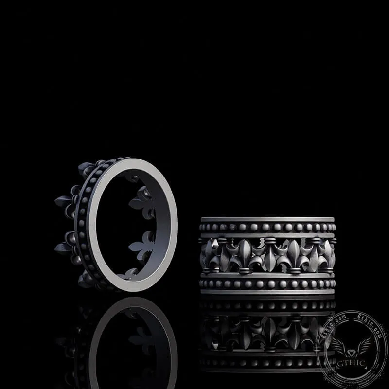 Vintage Fleur-De-Lis Crown Sterling Silver Ring sold by GTHIC