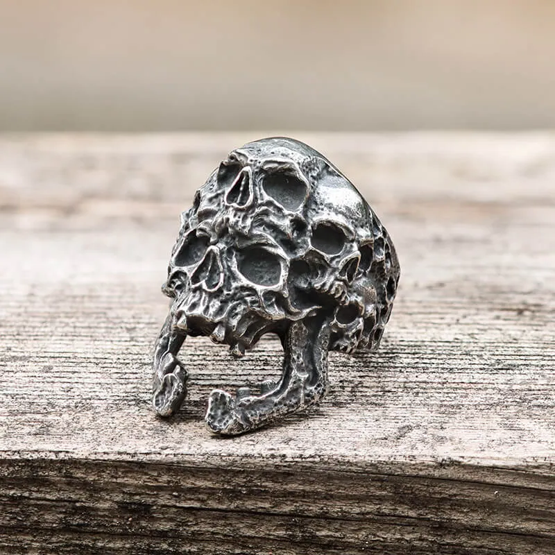 Roaring Multifaceted Skull Stainless Steel Ring sold by GTHIC