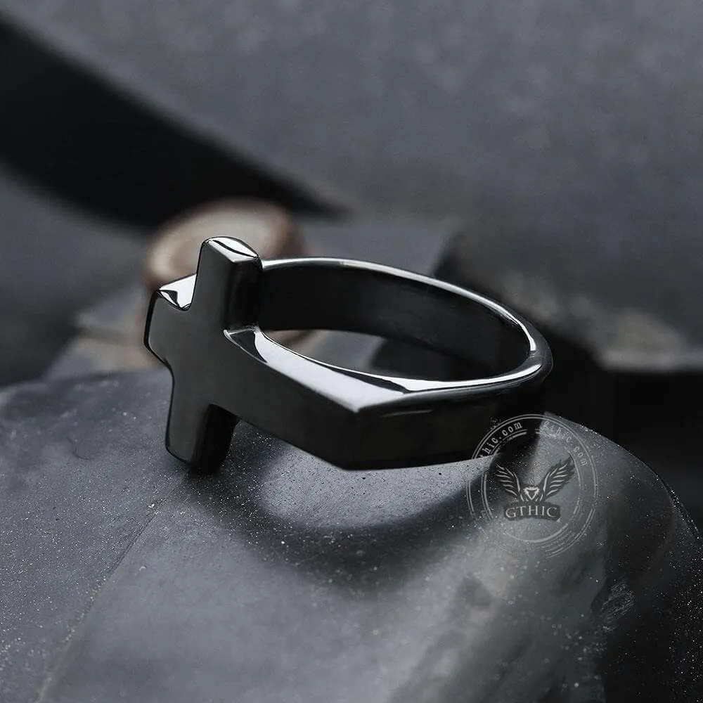 Classic Sideways Cross Stainless Steel Ring sold by GTHIC product image thumbnail 5