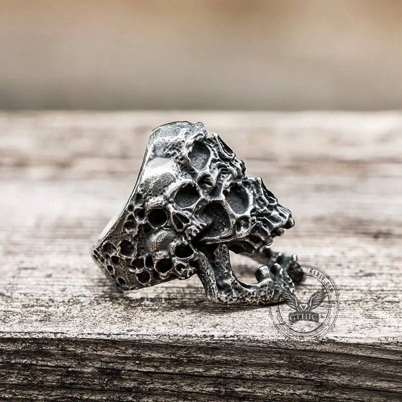 Roaring Multifaceted Skull Stainless Steel Ring sold by GTHIC product image thumbnail 5