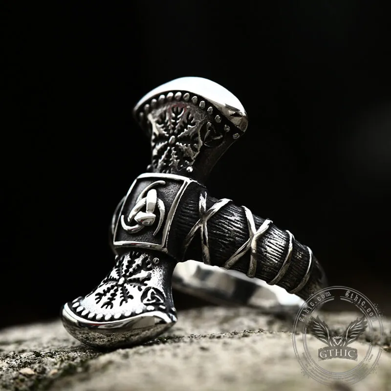 Triskele Helm of Awe Stainless Steel Viking Ring sold by GTHIC product image thumbnail 4