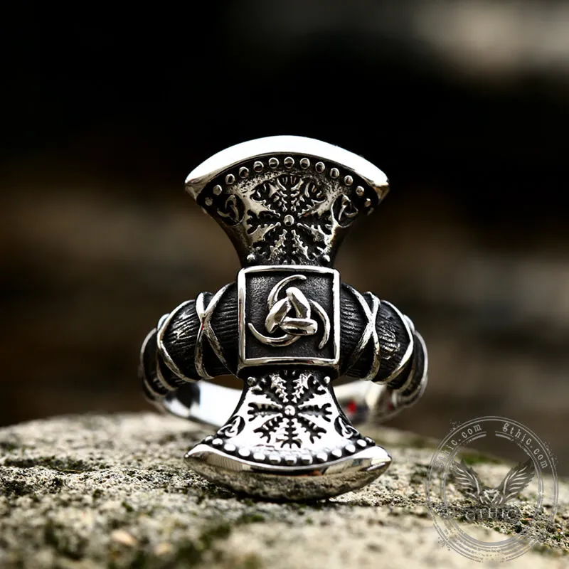 Triskele Helm of Awe Stainless Steel Viking Ring sold by GTHIC product image thumbnail 5
