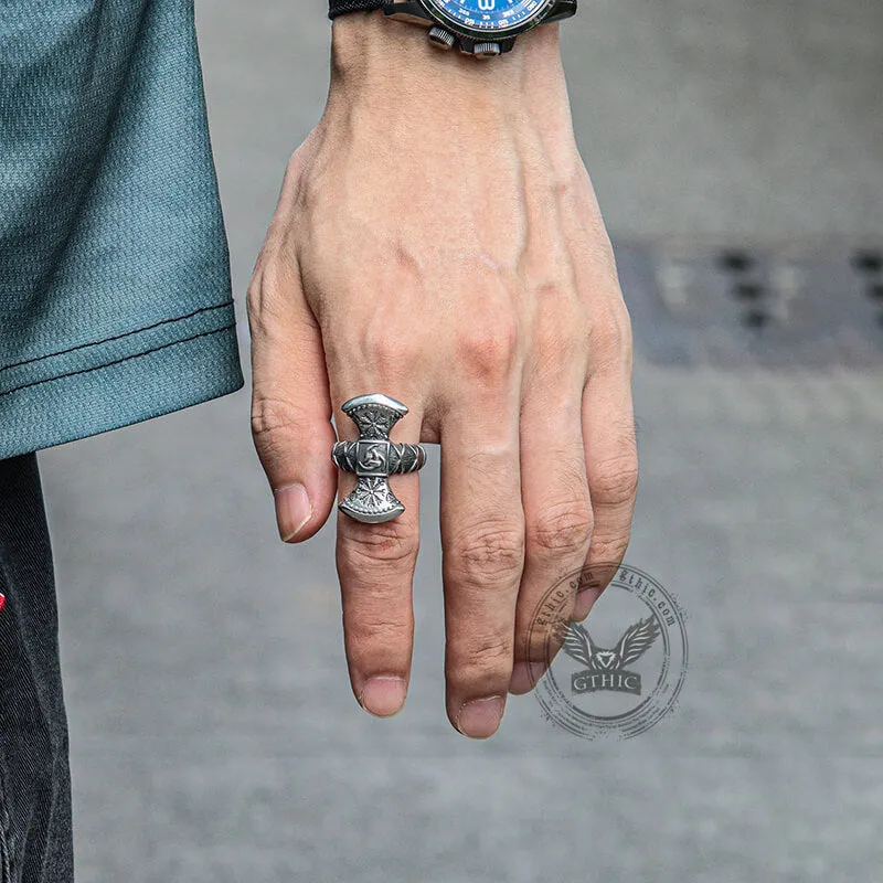 Triskele Helm of Awe Stainless Steel Viking Ring sold by GTHIC product image thumbnail 3