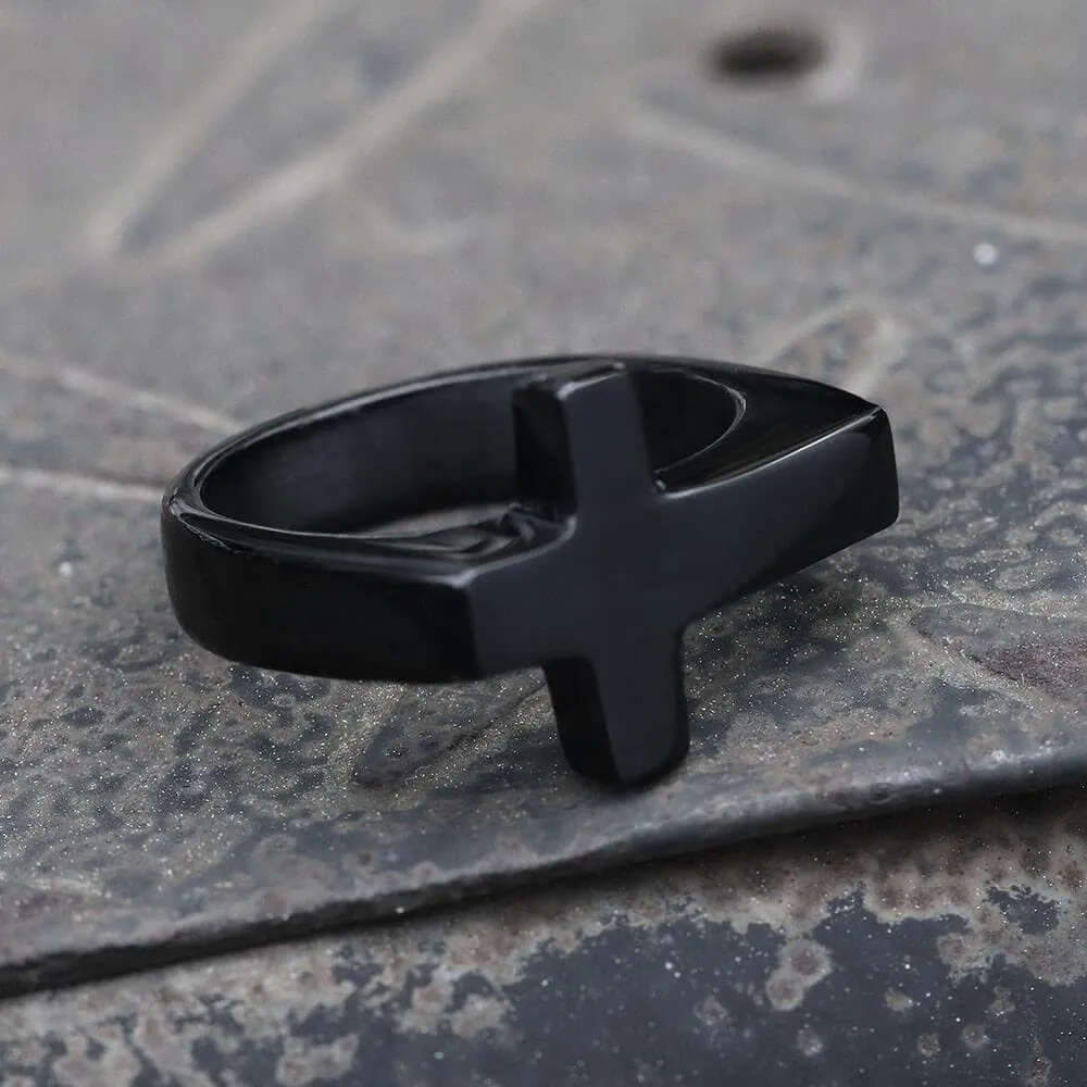 Classic Sideways Cross Stainless Steel Ring sold by GTHIC product image thumbnail 3