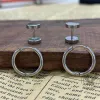 Simple Dumbbell Stainless Steel Hoop Earrings Set sold by GTHIC
