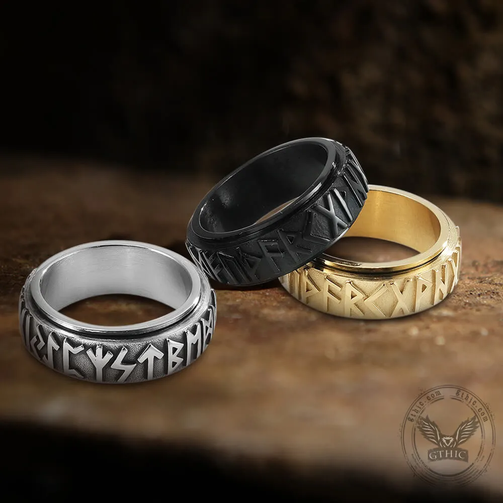 Viking Runes Stainless Steel Spinner Ring sold by GTHIC product image thumbnail 3
