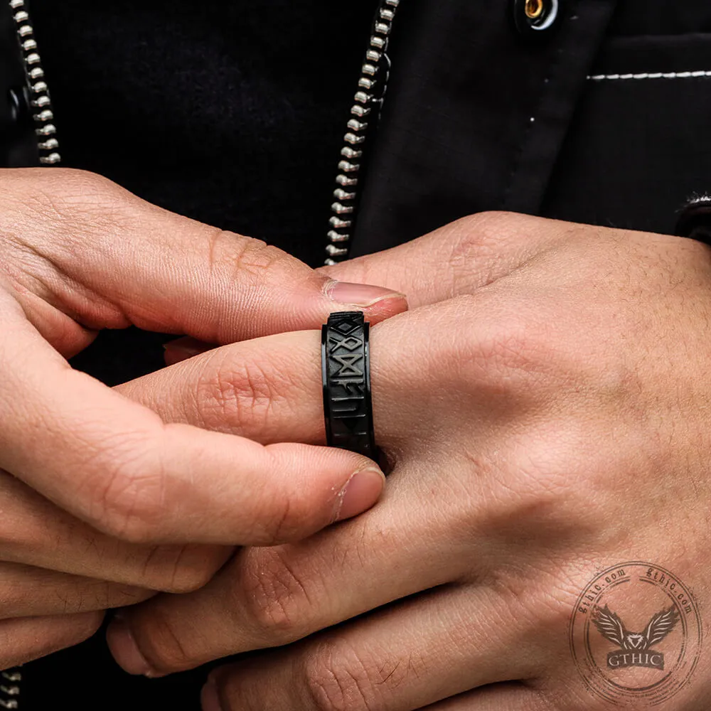 Viking Runes Stainless Steel Spinner Ring sold by GTHIC product image thumbnail 2