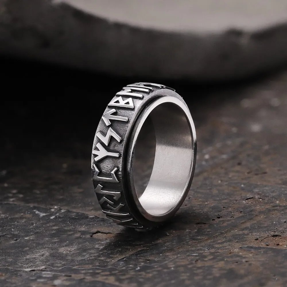 Viking Runes Stainless Steel Spinner Ring sold by GTHIC