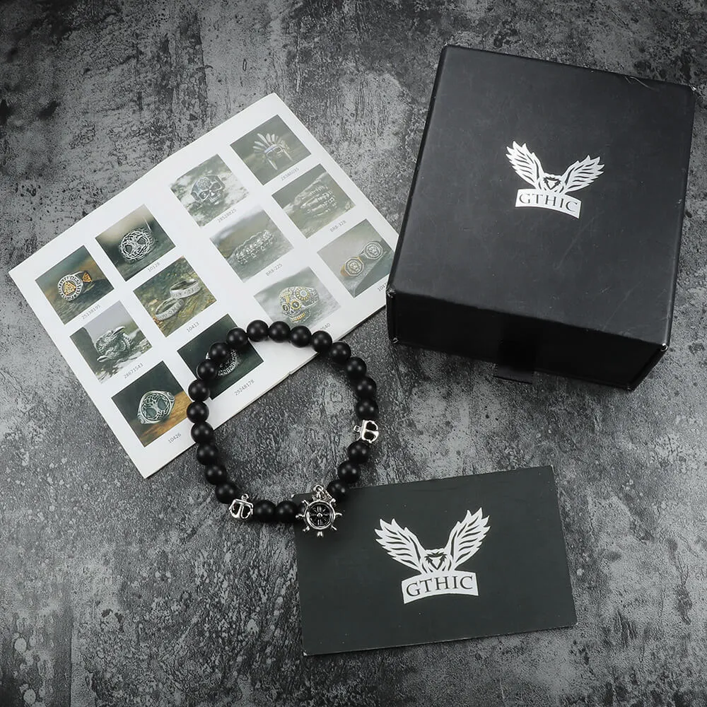 Anchor Rudder Stainless Steel Beaded Bracelet sold by GTHIC product image thumbnail 5