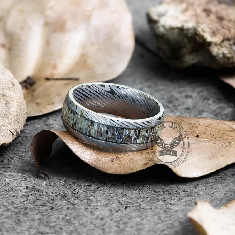 Damascus Steel Pattern Stainless Steel Ring sold by GTHIC product image thumbnail 5