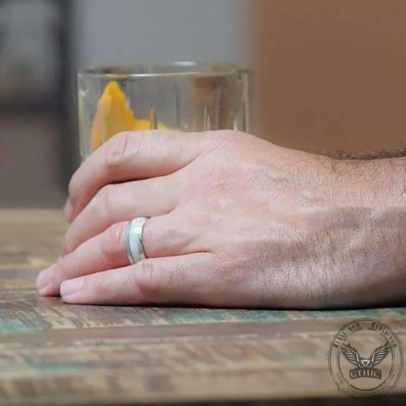 Damascus Steel Pattern Stainless Steel Ring sold by GTHIC product image thumbnail 4