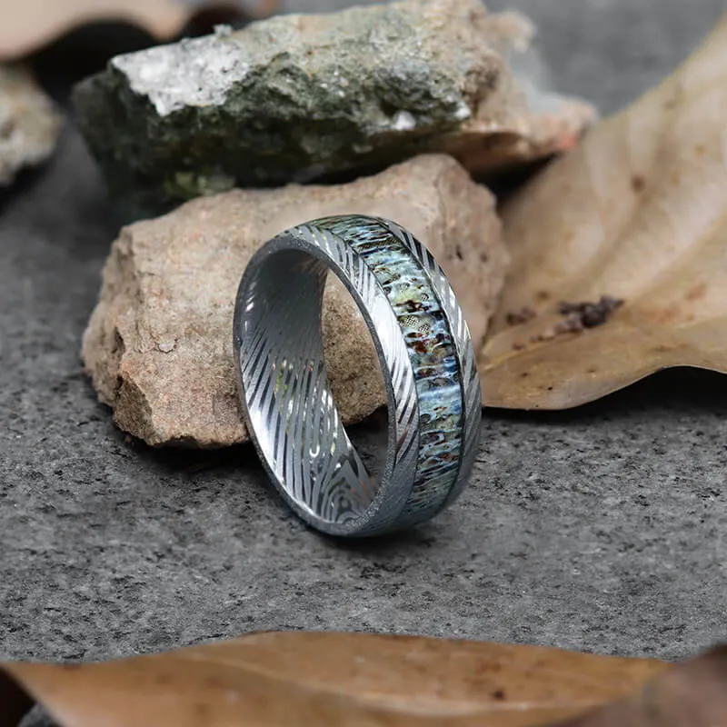 Damascus Steel Pattern Stainless Steel Ring sold by GTHIC product image thumbnail 3