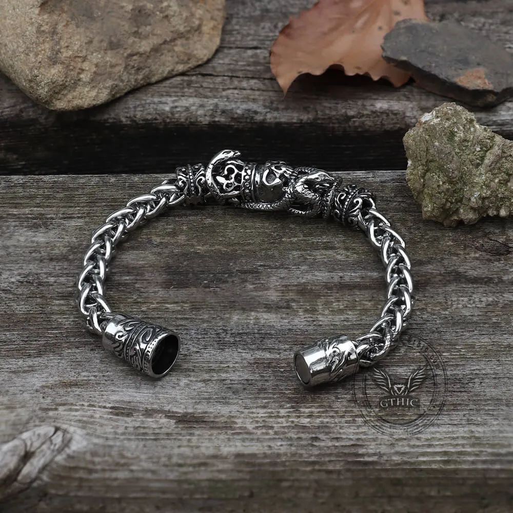 Snake Punk Stainless Steel Skull Bracelet sold by GTHIC product image thumbnail 5