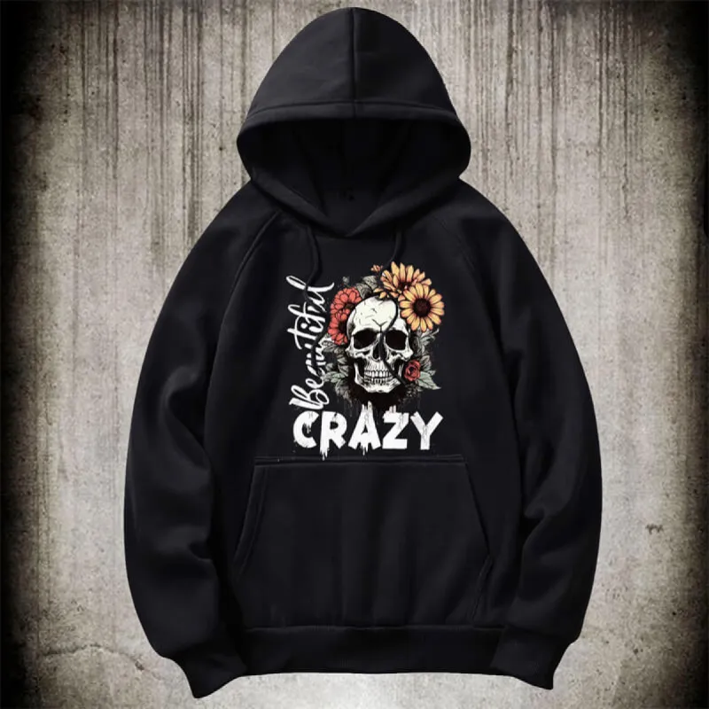 Crazy Flower Sugar Skull Hoodie sold by GTHIC