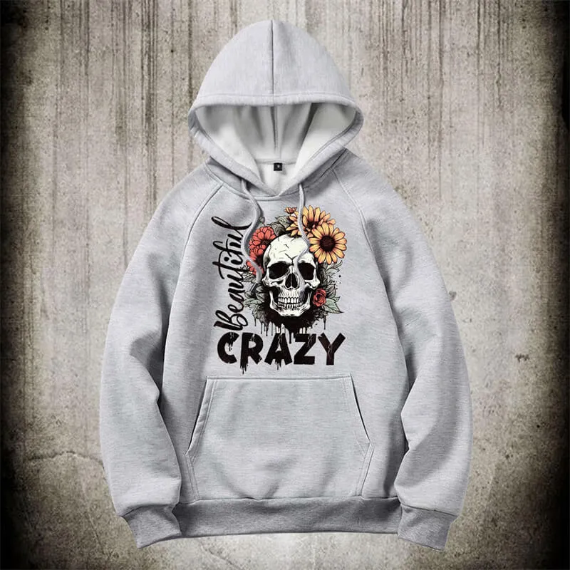 Crazy Flower Sugar Skull Hoodie sold by GTHIC product image thumbnail 3