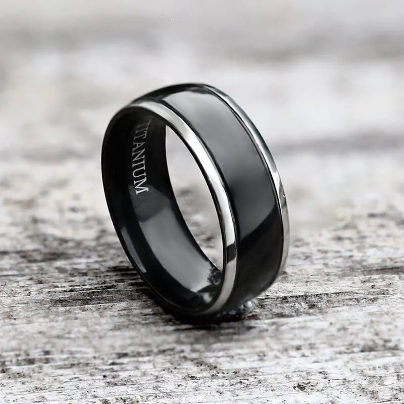 Polished Valknut Titanium Band Viking Ring sold by GTHIC
