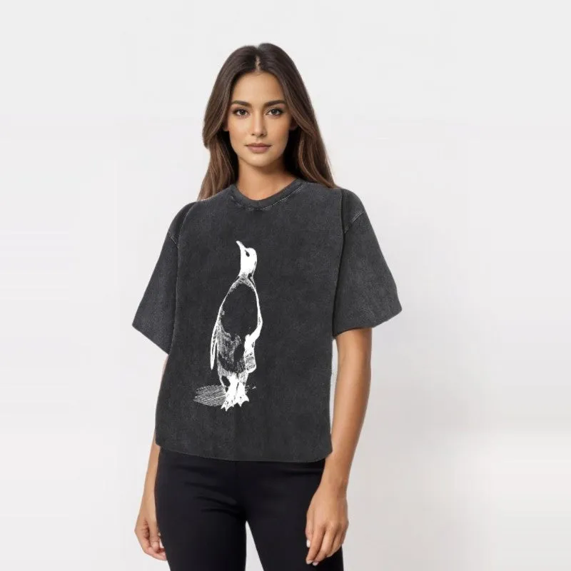 Vintage Washed Penguin Drinking Beer T-shirt sold by GTHIC product image thumbnail 3