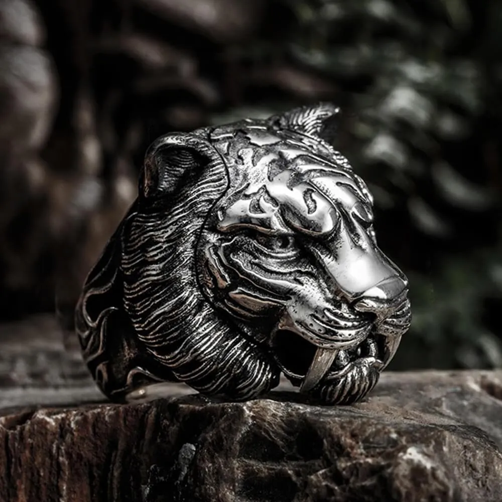 Roaring Tiger Sterling Silver Open Ring sold by GTHIC
