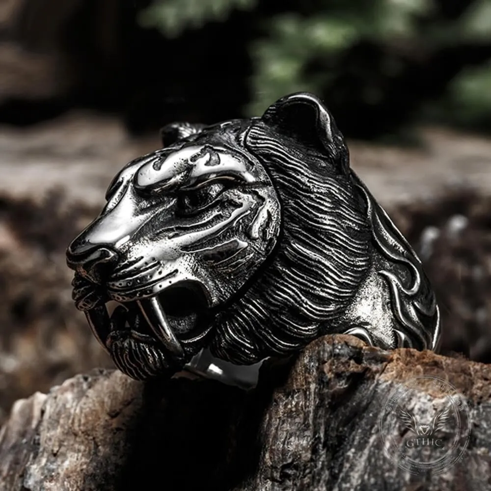 Roaring Tiger Sterling Silver Open Ring sold by GTHIC product image thumbnail 4