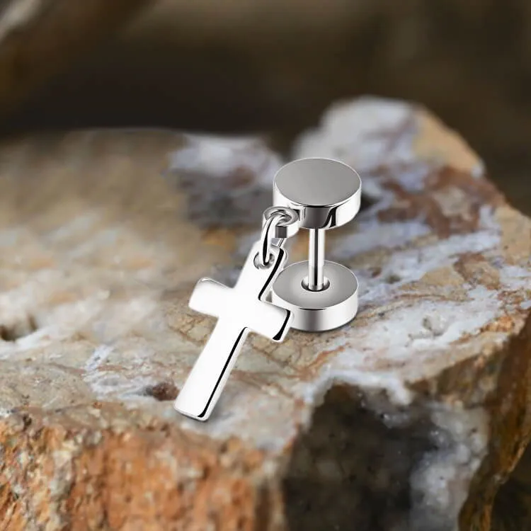 Cross Design Stainless Steel Dangle Earrings sold by GTHIC product image thumbnail 2