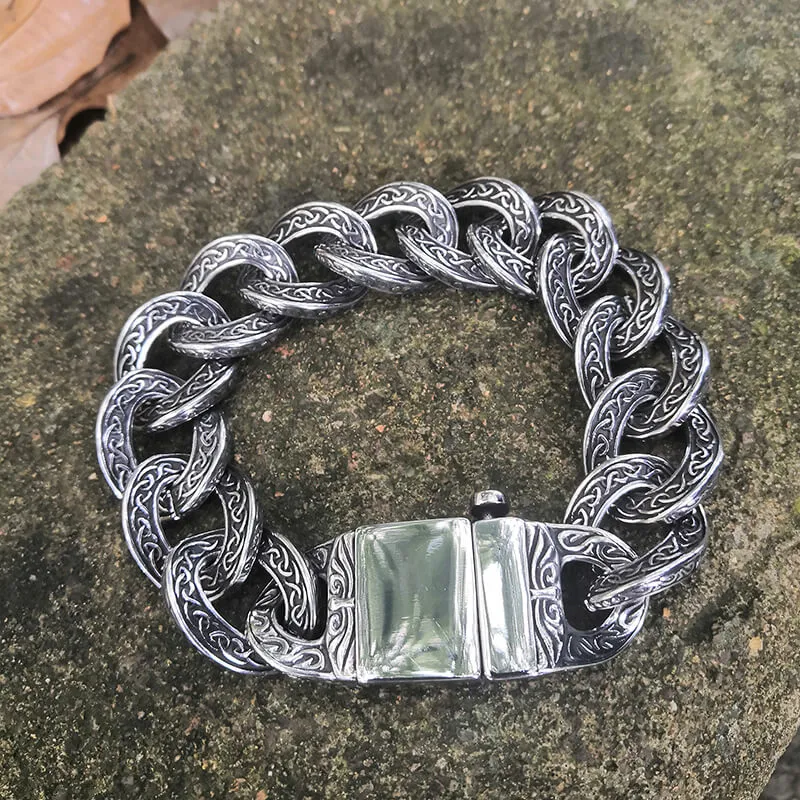 Vintage Carve Pattern Stainless Steel Bracelet sold by GTHIC product image thumbnail 4