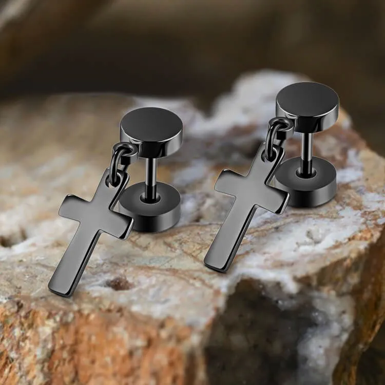 Cross Design Stainless Steel Dangle Earrings sold by GTHIC product image thumbnail 5