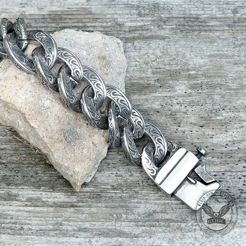 Vintage Carve Pattern Stainless Steel Bracelet sold by GTHIC product image thumbnail 3