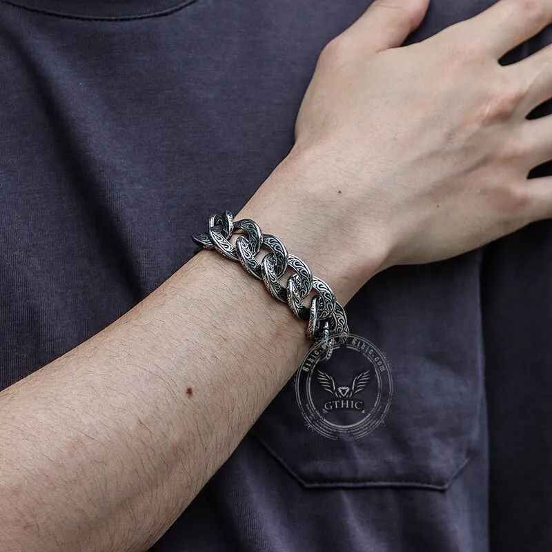 Vintage Carve Pattern Stainless Steel Bracelet sold by GTHIC product image thumbnail 2